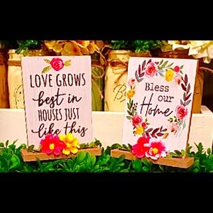🌺 SALE!!! 2 WOODEN FARMHOUSE SIGNS FOR TIERED TRAYS 🌺